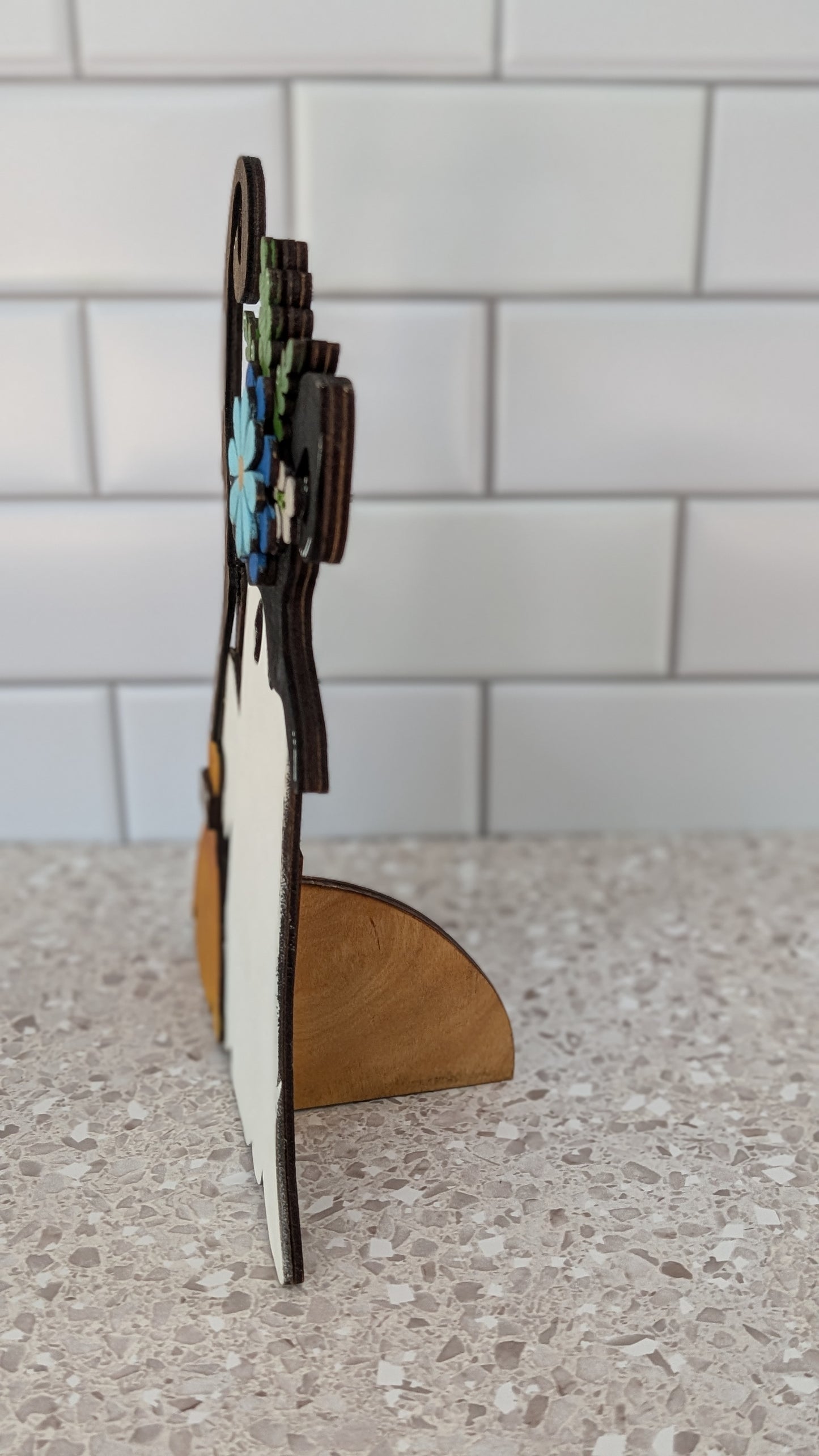 Ghost Holding a Broomstick Halloween Decoration