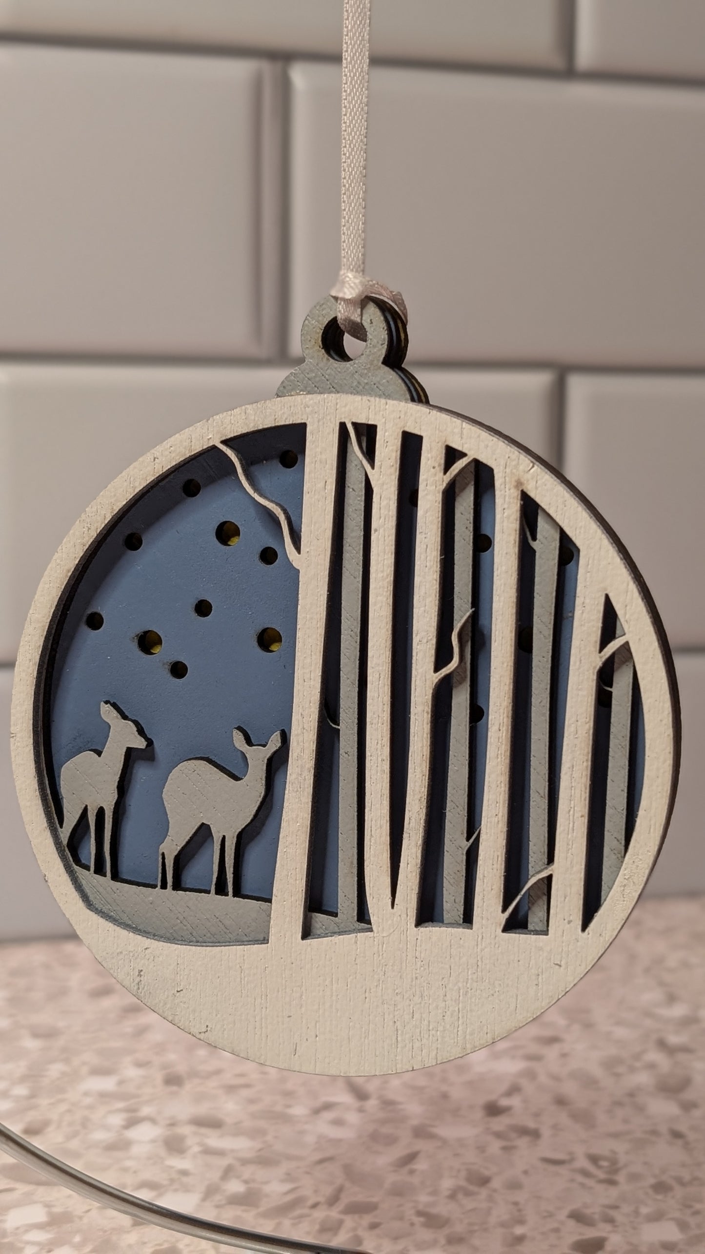 Round Layered Christmas Scene Ornaments