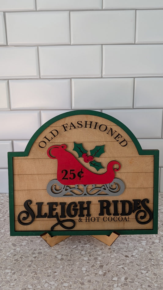 Old Fashion Sleigh Ride Sign