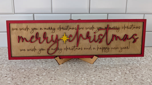 Layered Merry Christmas Sign