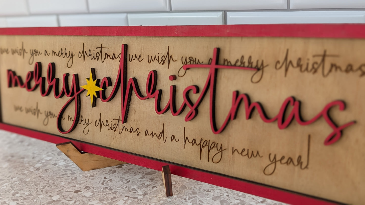 Layered Merry Christmas Sign