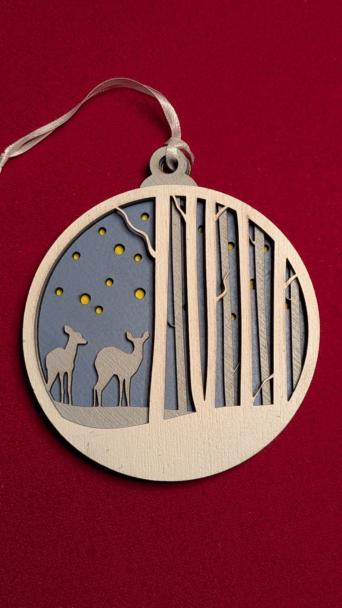 Round Layered Christmas Scene Ornaments