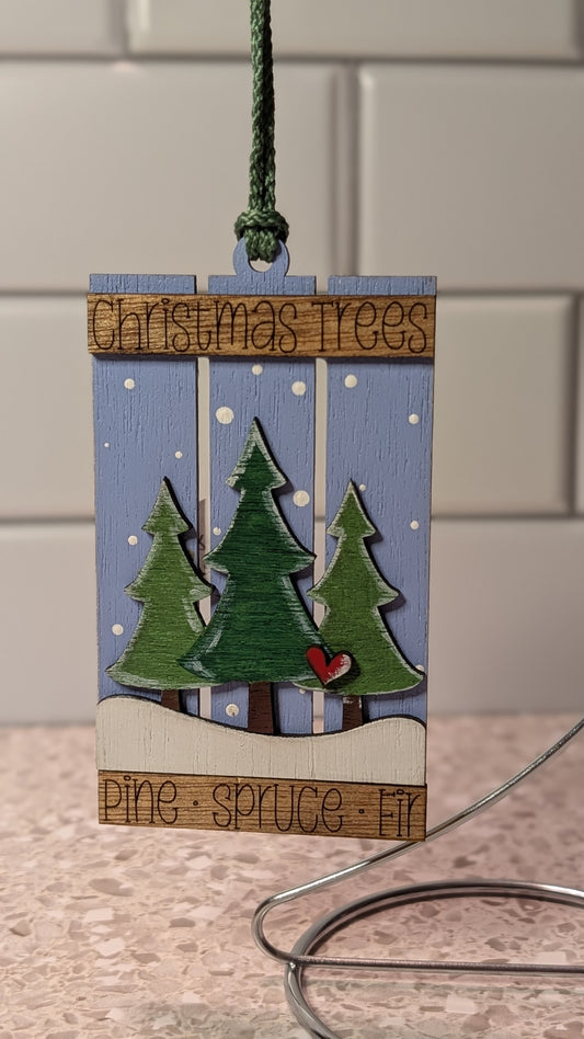 Pallet Style Christmas Ornaments